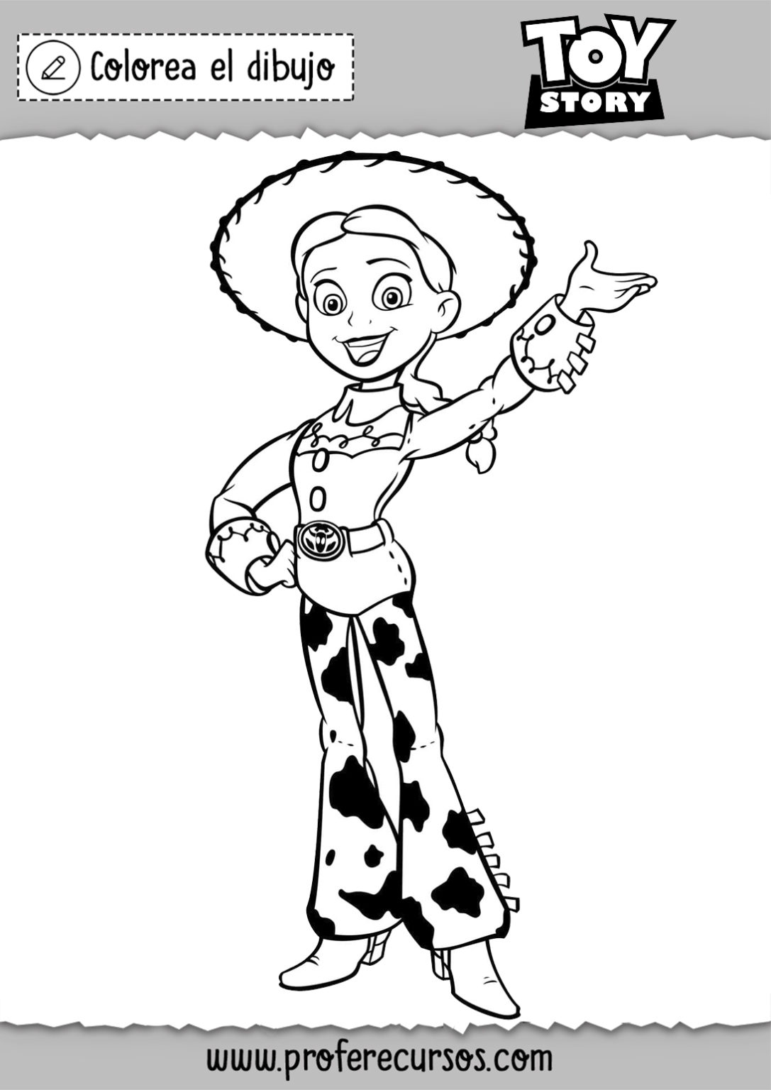 Dibujo Jessie Toy Story para colorear - Profe Recursos
