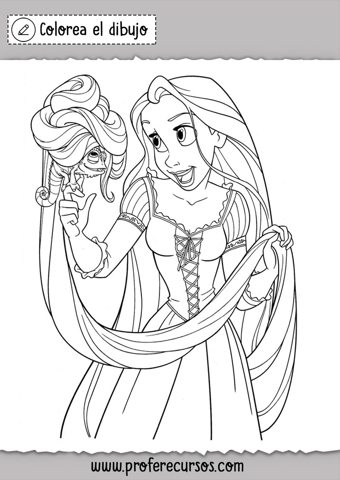 Princesas Disney Colorear Rapunzel Profe Recursos
