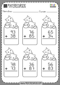 Sumas de dos Sumandos (Con y Sin llevadas) | Fichas de Matemáticas