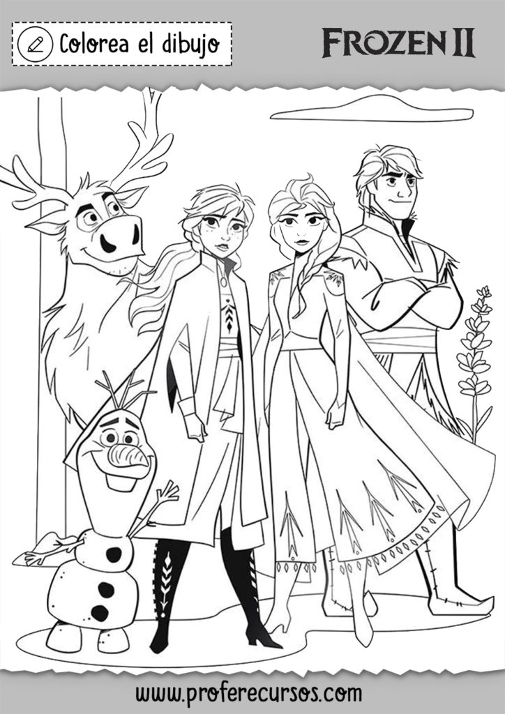 frozen 2 para pintar - Profe Recursos
