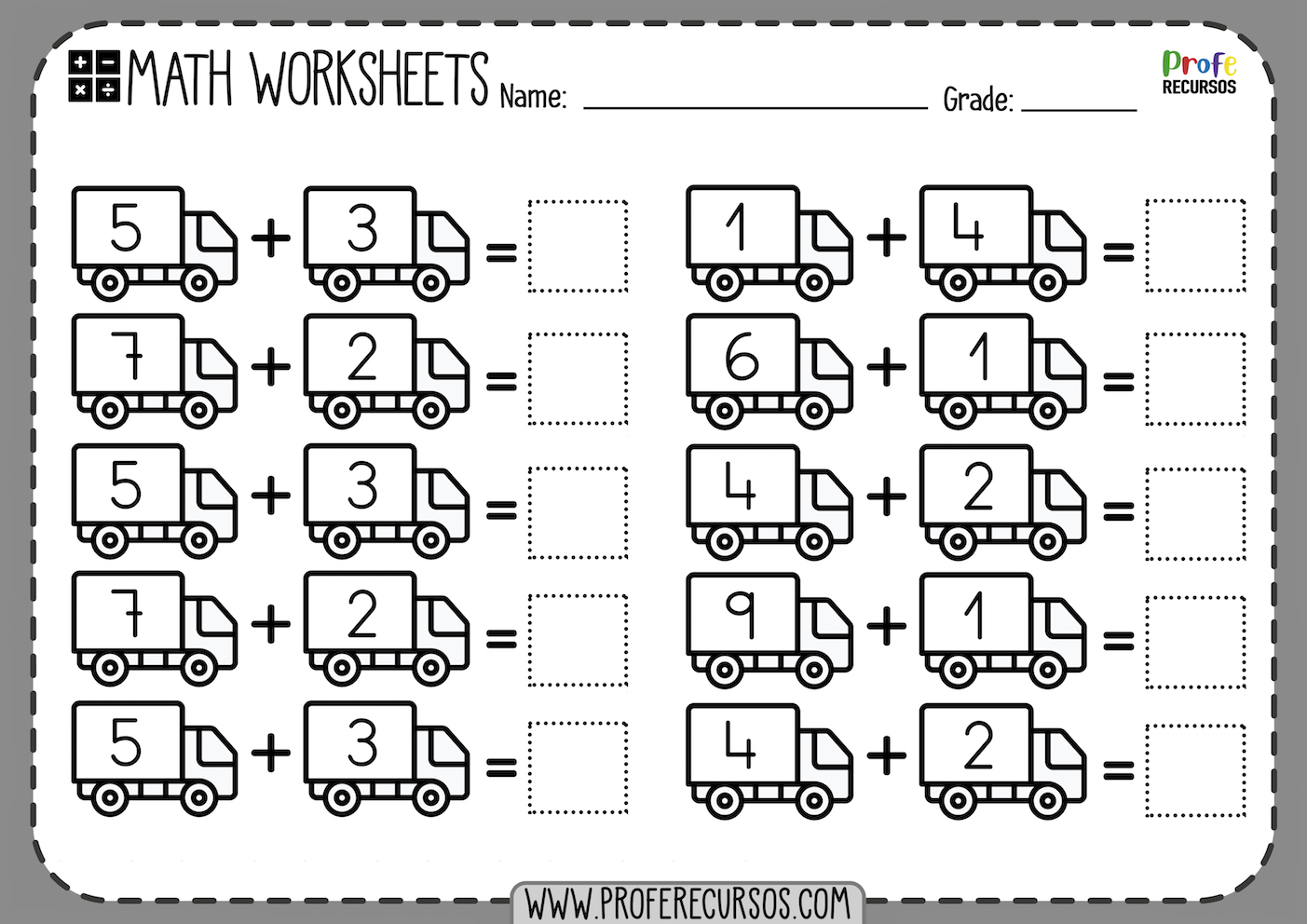 2 Digit Addition Worksheets