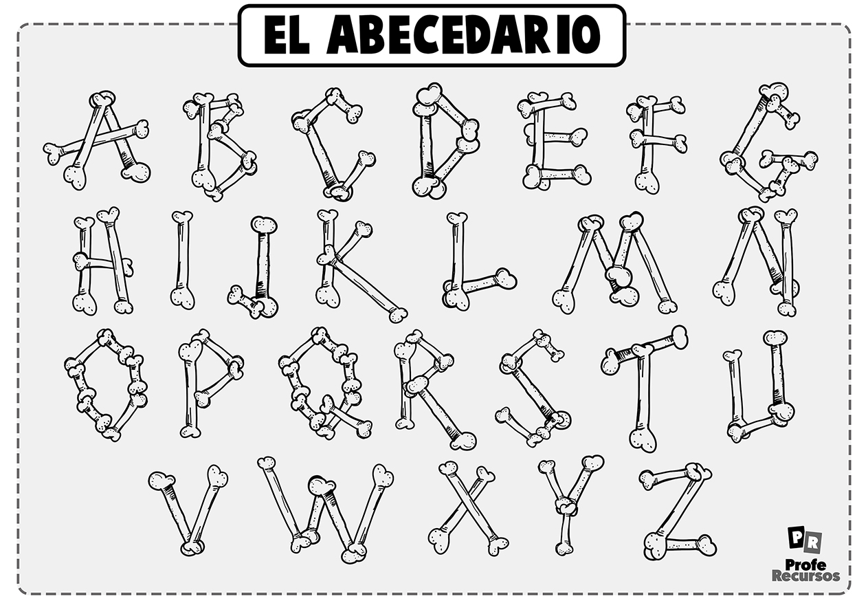 Abecedario para colorear letras raras