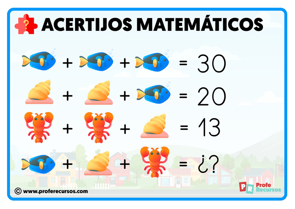 Acertijos Matemáticos Para Niños | Fáciles | Pack Descargable