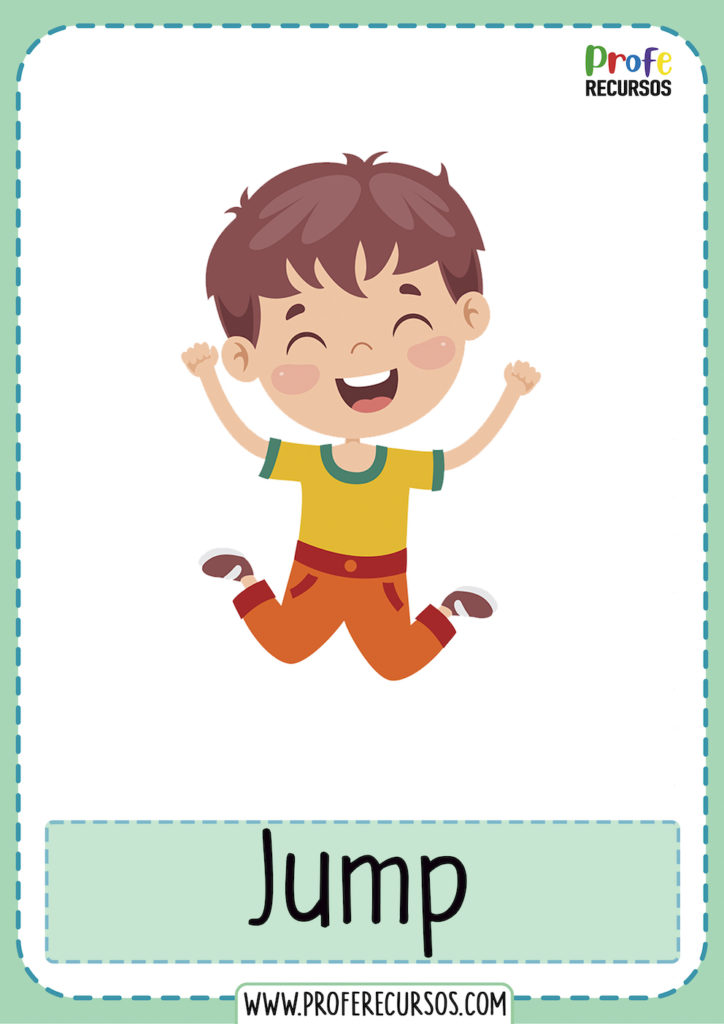 Action verbs flashcards for kids Present Tense ESL