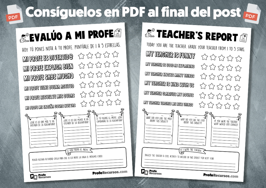 Actividad evaluo a mi profe para niños