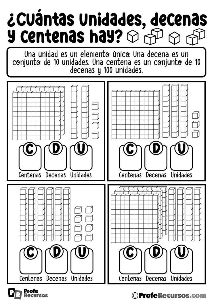 Actividades unidades decenas y centenas