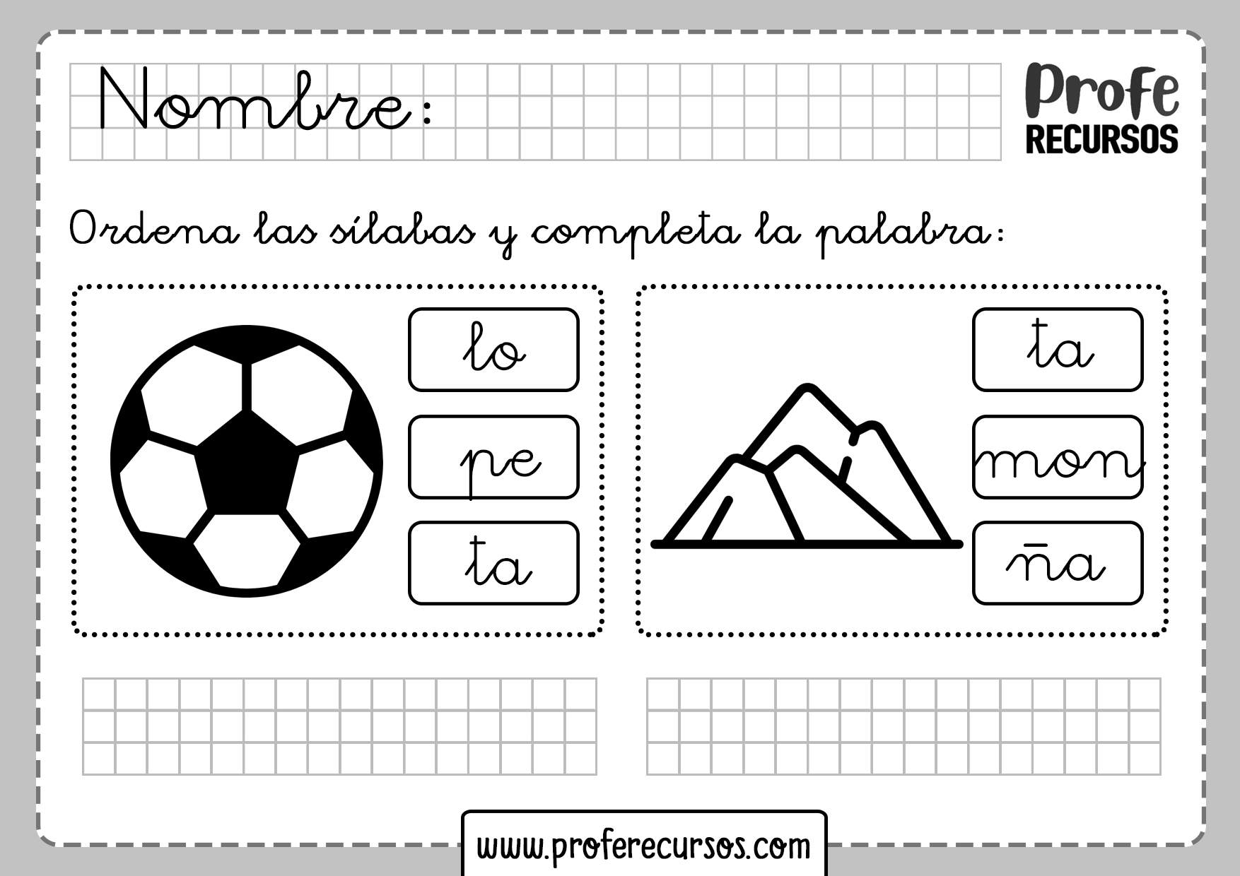 Actividades con Silabas para Primaria