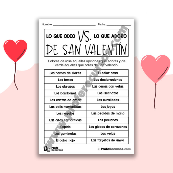 Actividades de san valentin para niños