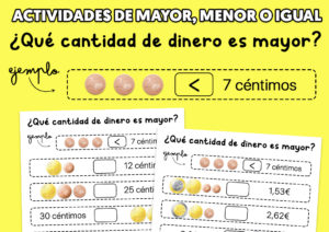 Actividades de mayor menor o igual para niños de primaria