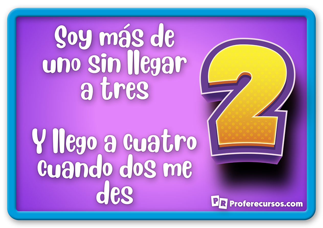 Adivinanzas de numeros para niños numero 2