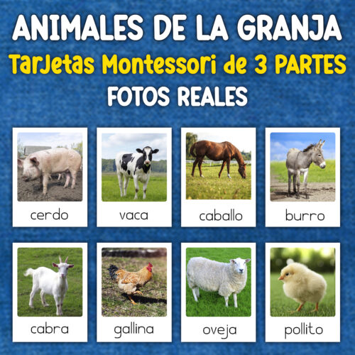 Animales de la granja montessori