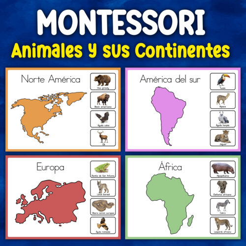 Animales y continentes montessori