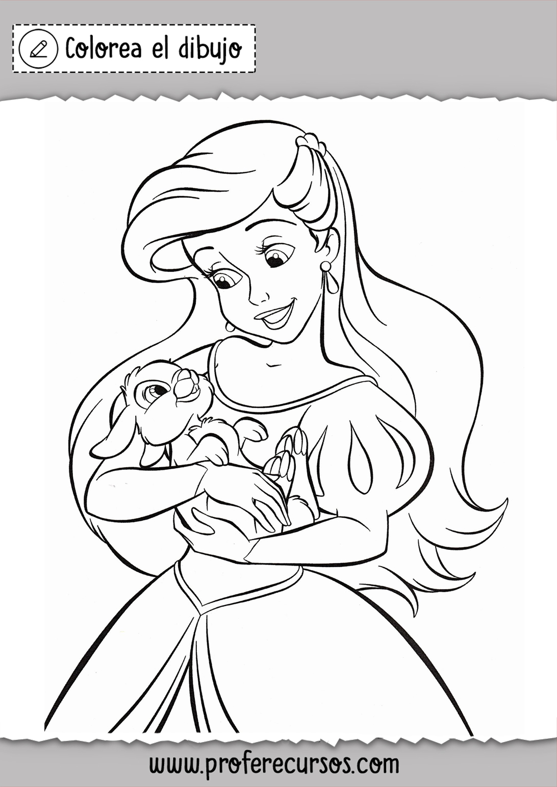 Aprender a Colorear Princesas Disney Dibujos