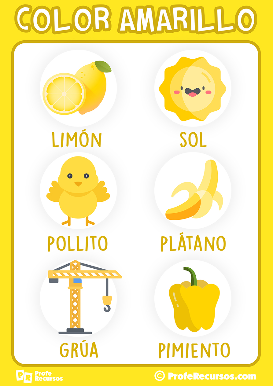 Aprender el color amarillo para niños
