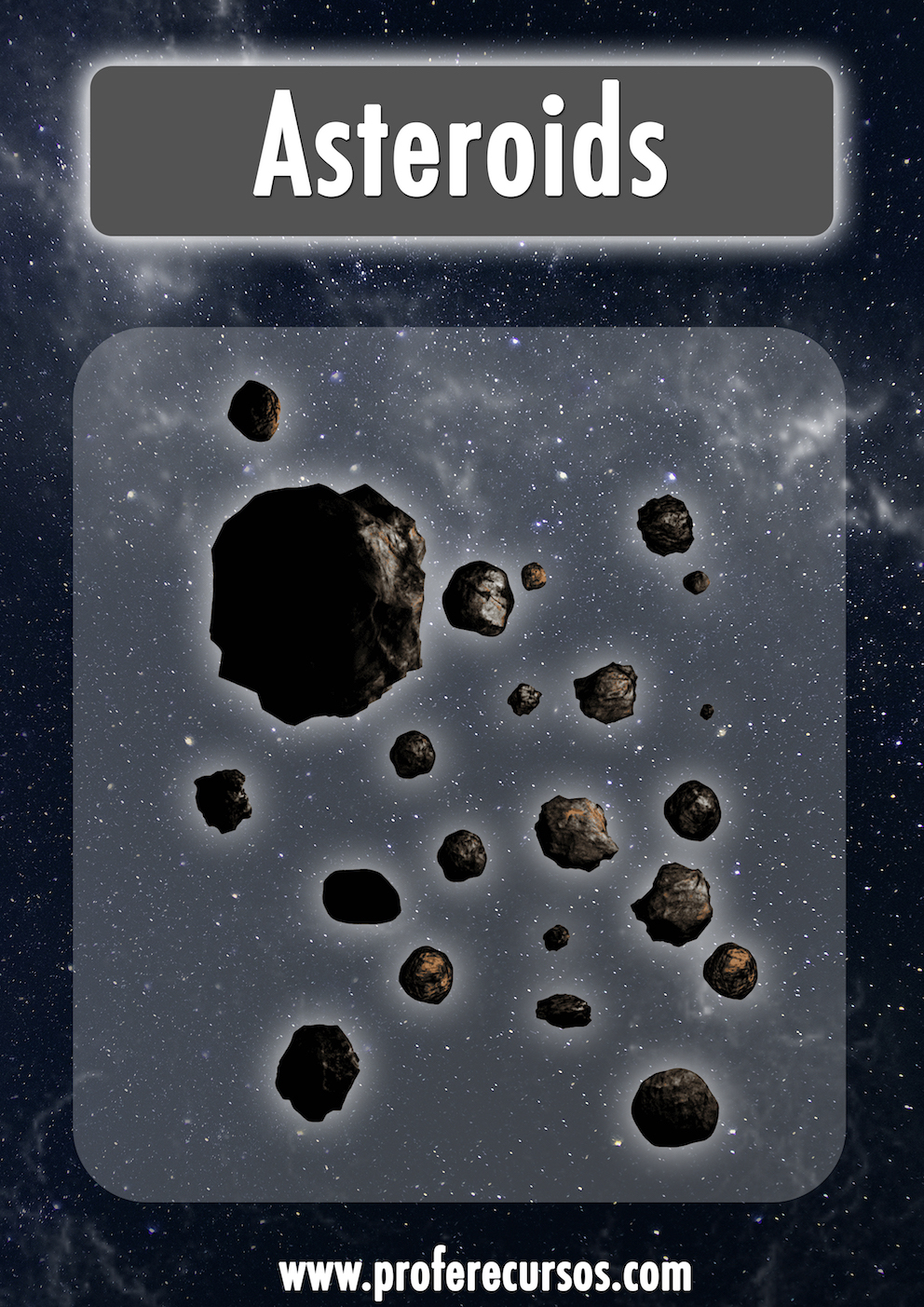 Asteroids Space Vocabulary Flashcards