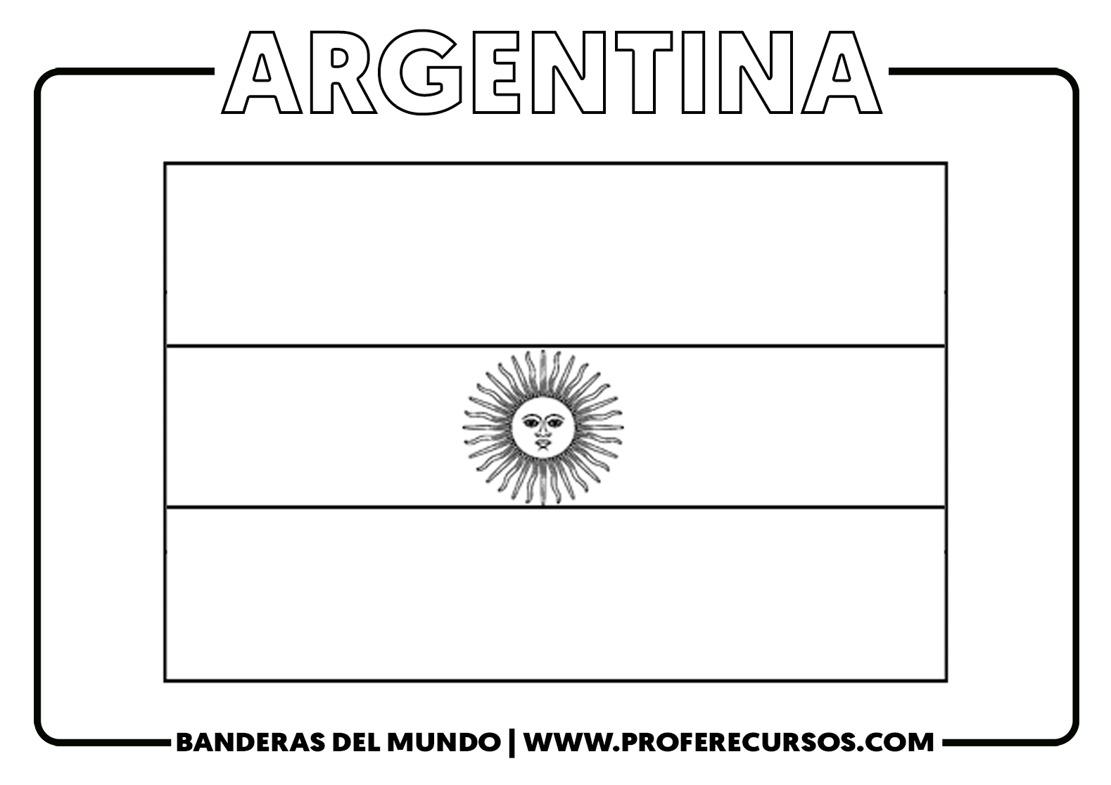 Bandera de argentina para colorear