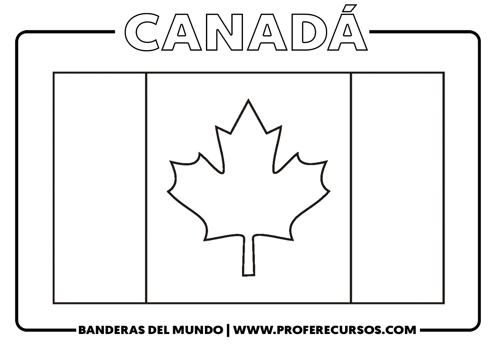 Bandera de canada para colorear