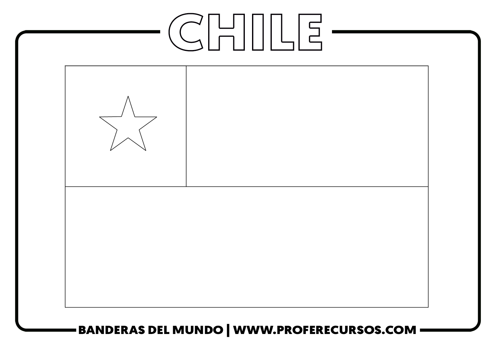 Bandera de chile para colorear