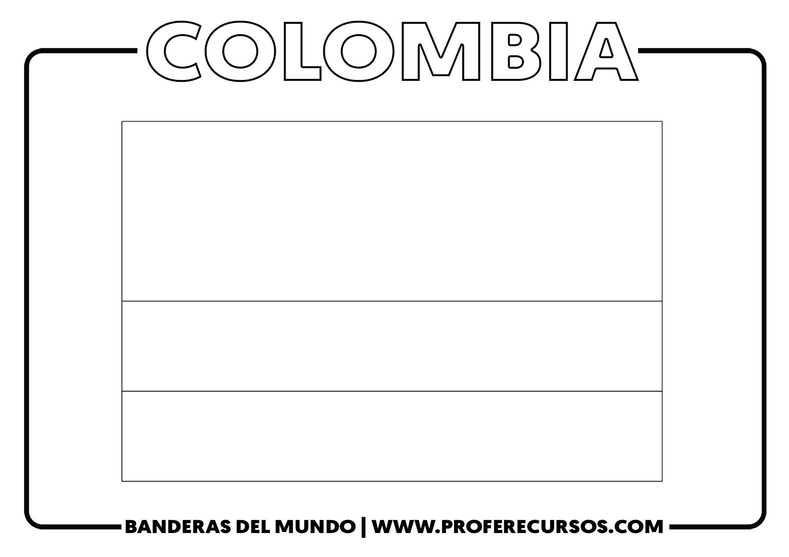 Bandera de colombia para colorear