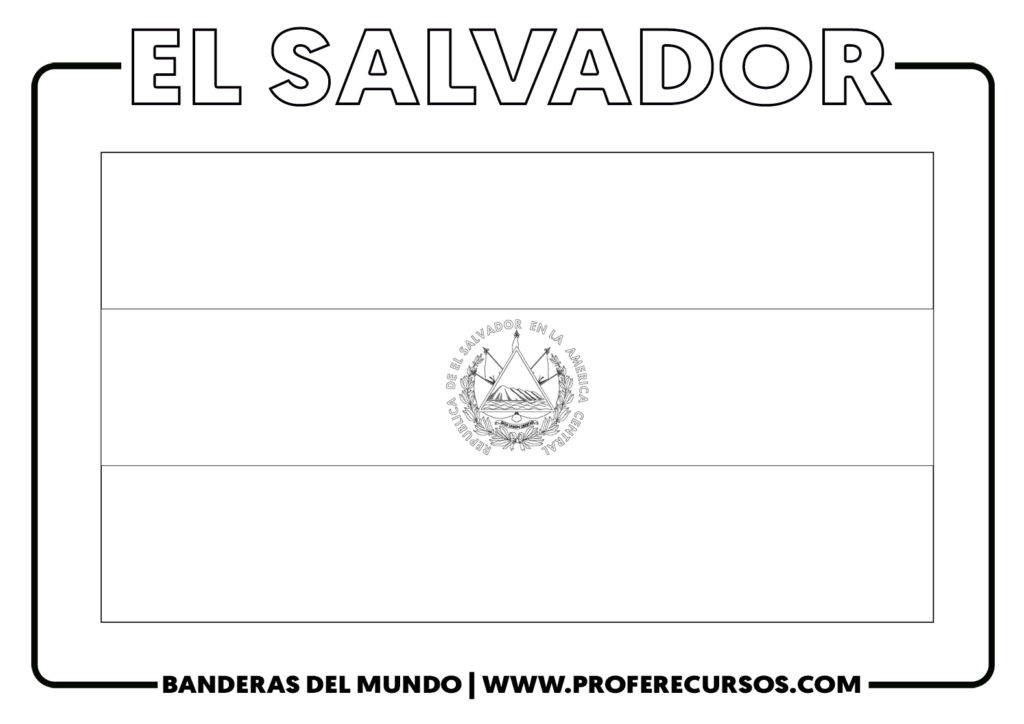 Bandera de el salvador para colorear