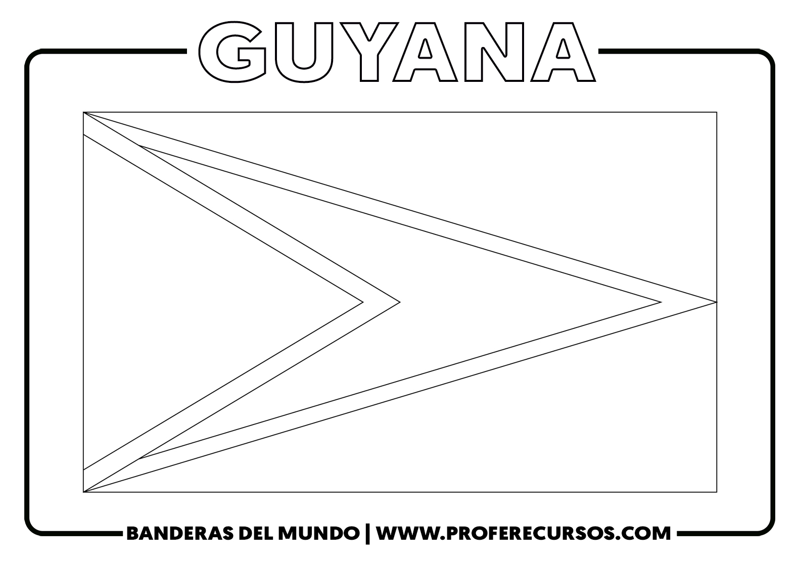 Bandera de guyana para colorear