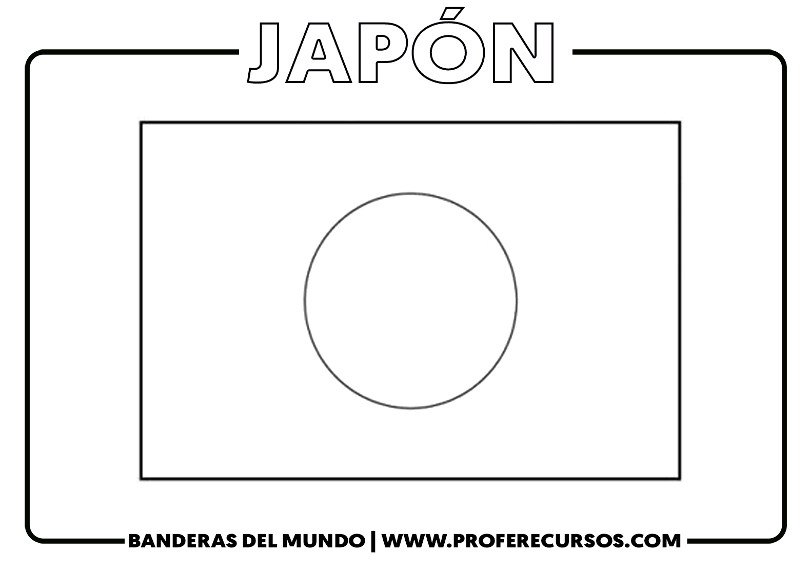 Bandera de japon para colorear