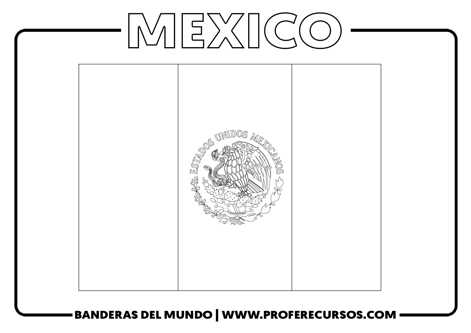 Bandera de mexico para colorear