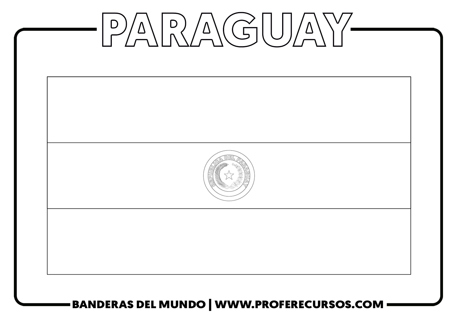 Bandera de paraguay para colorear