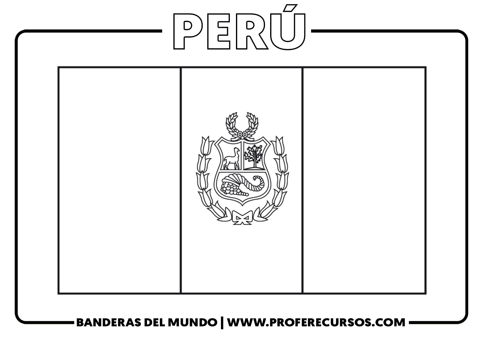 Bandera de peru para colorear