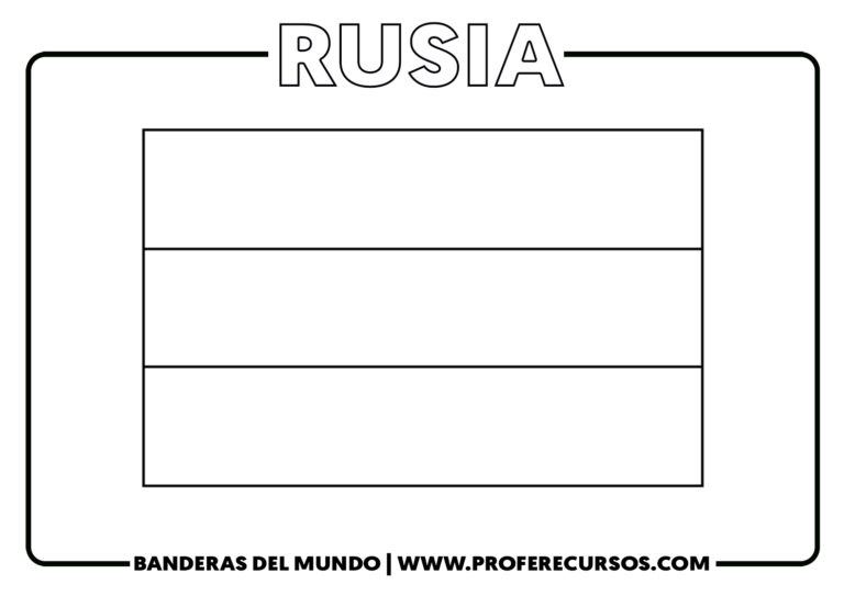 Bandera de rusia para colorear - Profe Recursos
