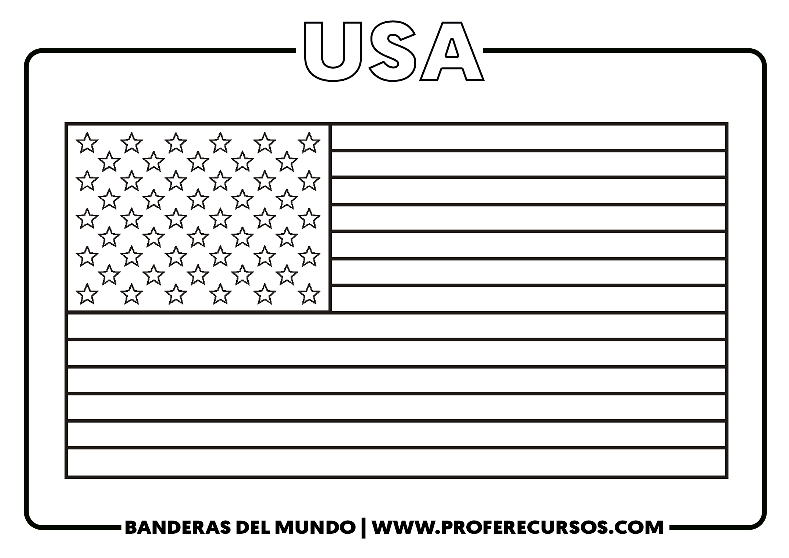 Bandera de usa para colorear