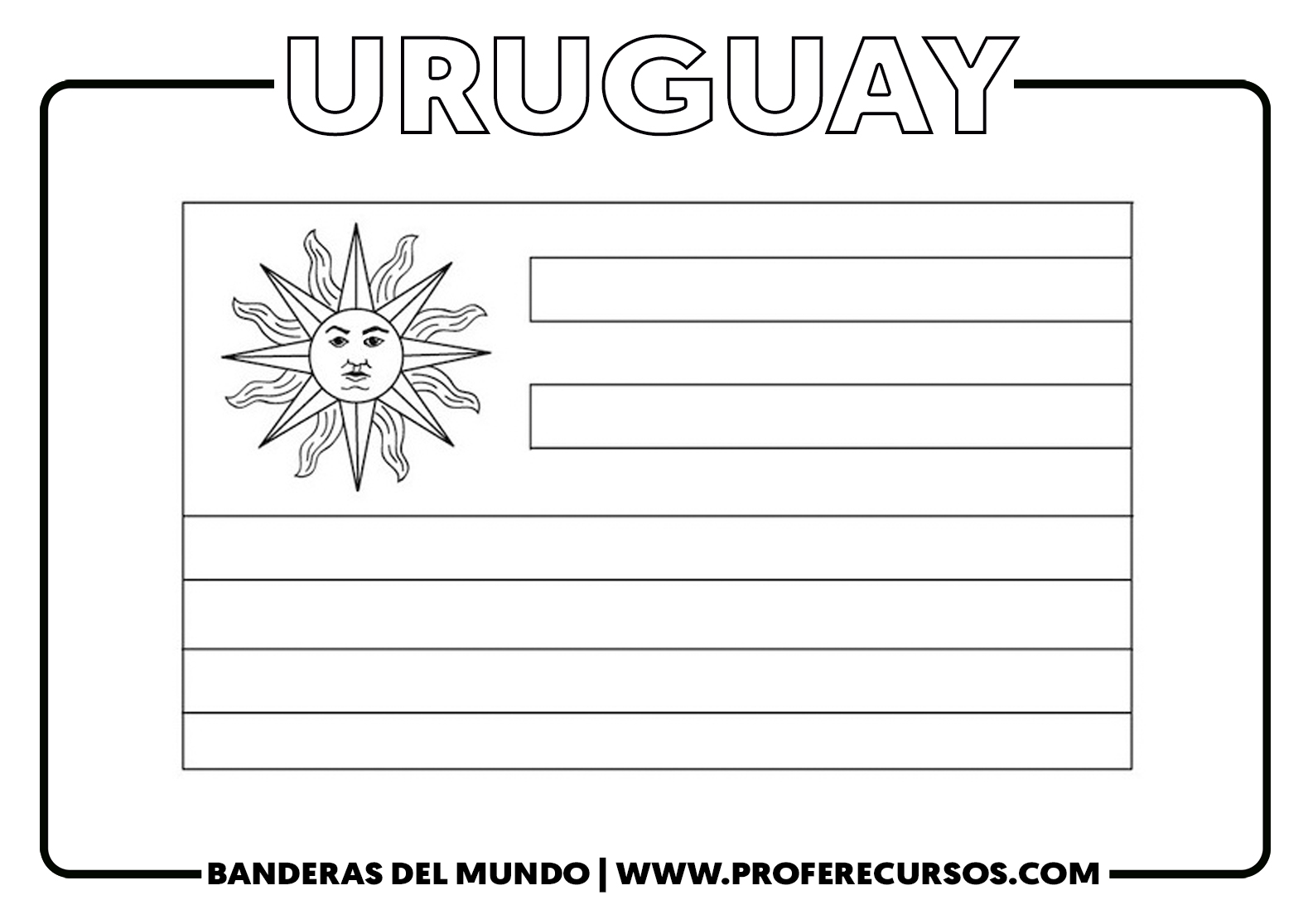 Bandera de uruguay para colorear