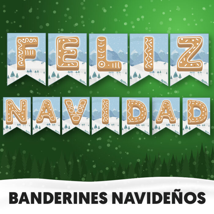 Banderines navideños para decorar la clase