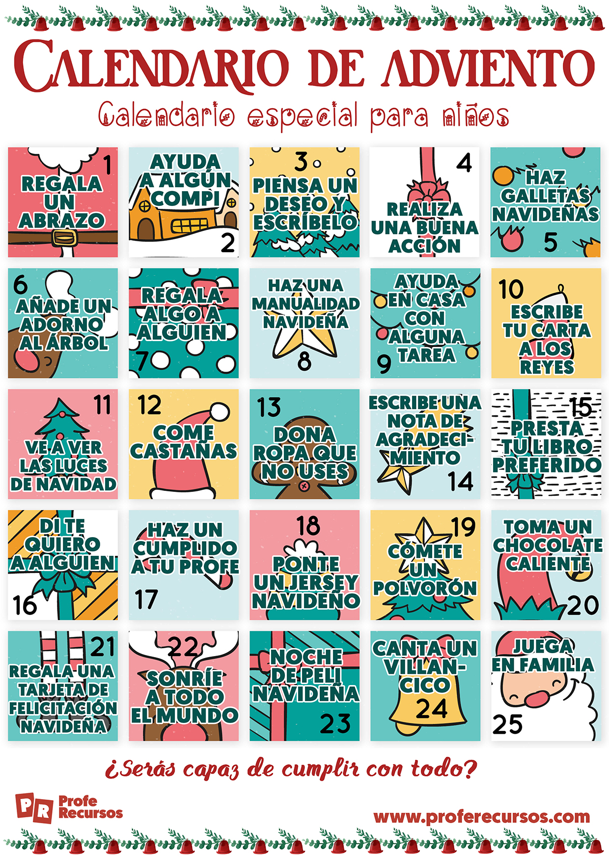 Calendario de adviento navidad