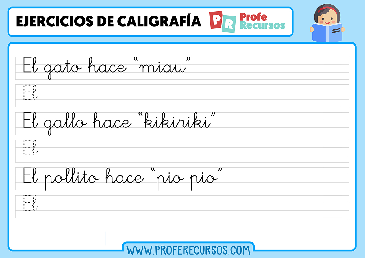 Caligrafia Niños 5 Años Fichas de CALIGRAFÍA para NIÑOS de Primaria | Para Imprimir