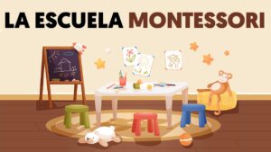 Vector montessori room, elementary school background