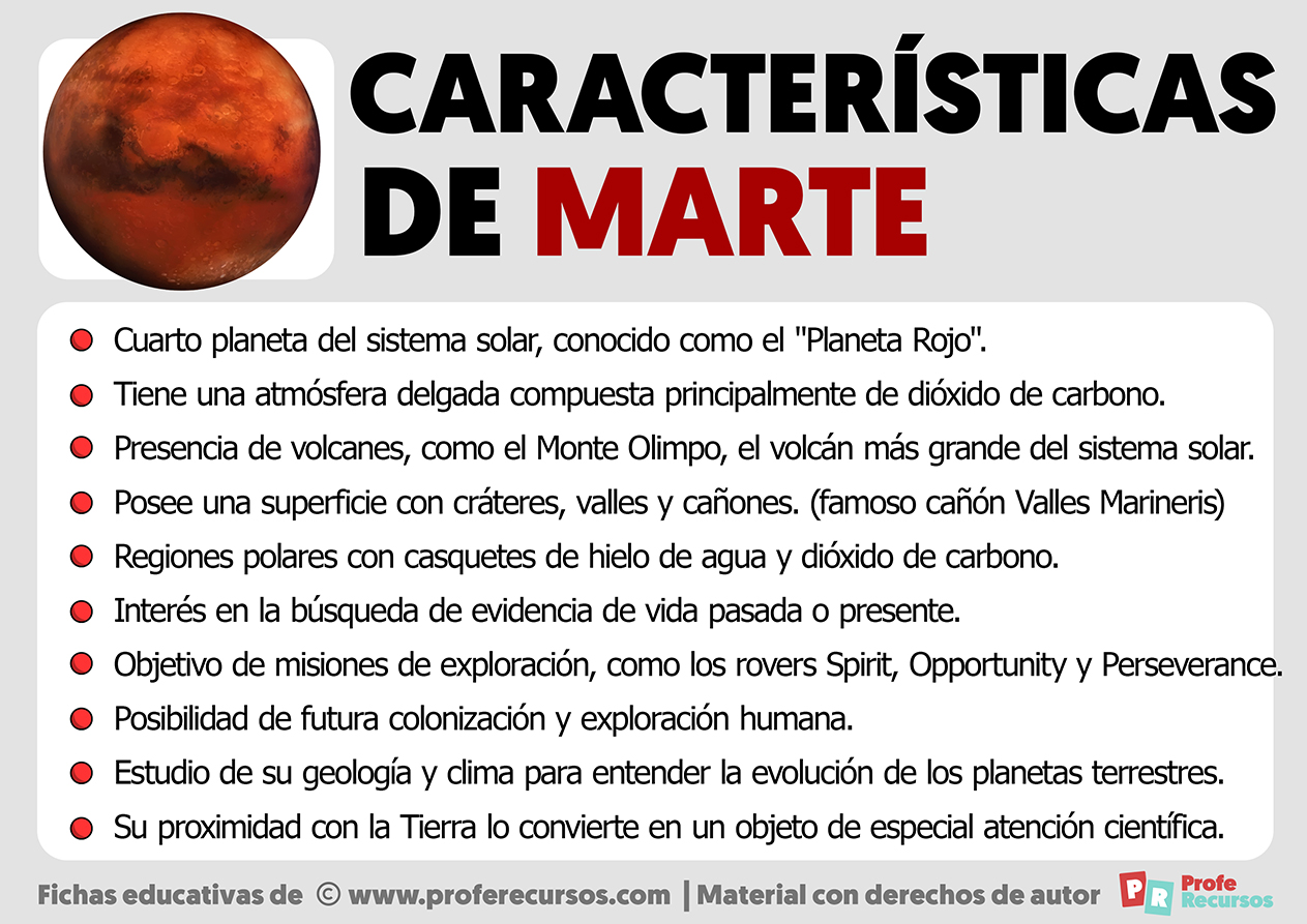 Caracteristicas de marte