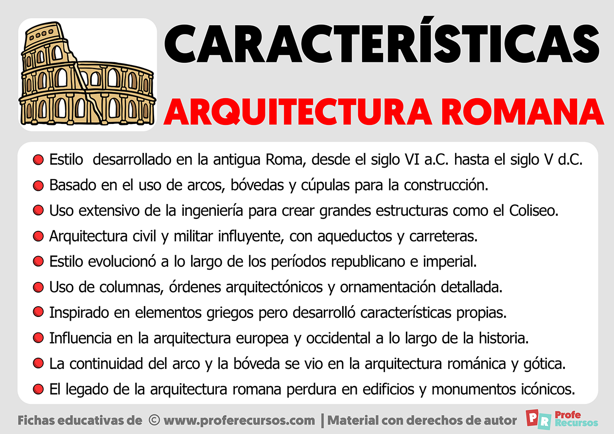Caracteristicas de la arquitectura romana