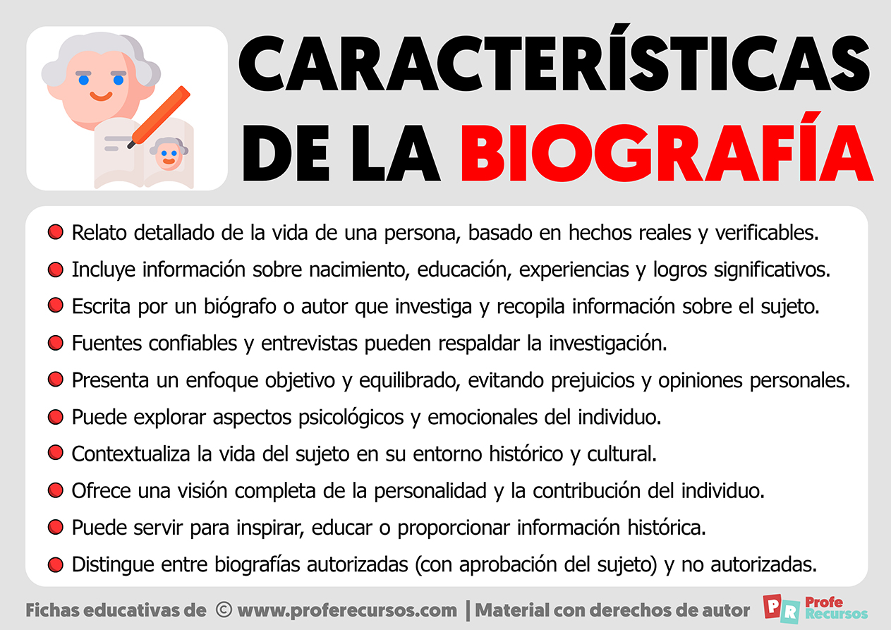 Caracteristicas de la biografia