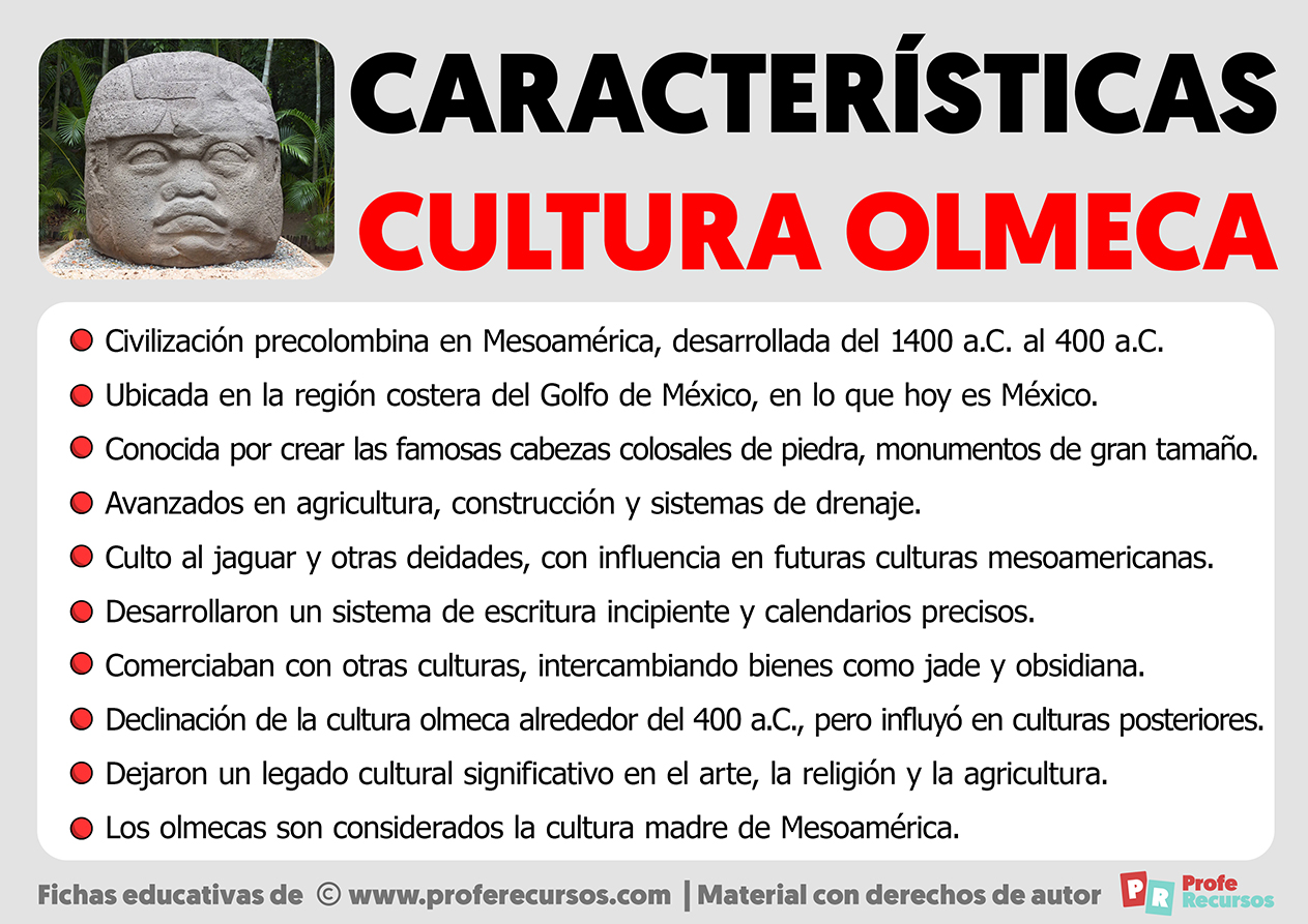 Caracteristicas de la cultura olmeca