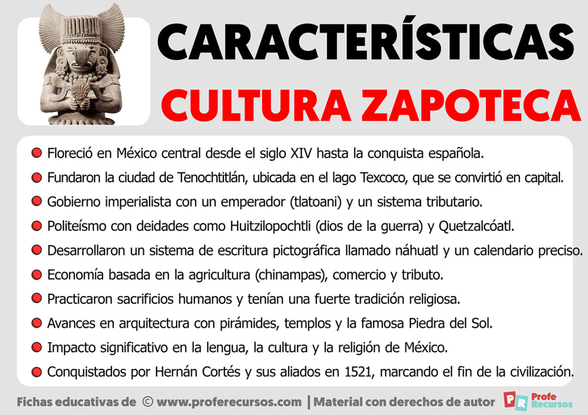Características de la Cultura Zapoteca