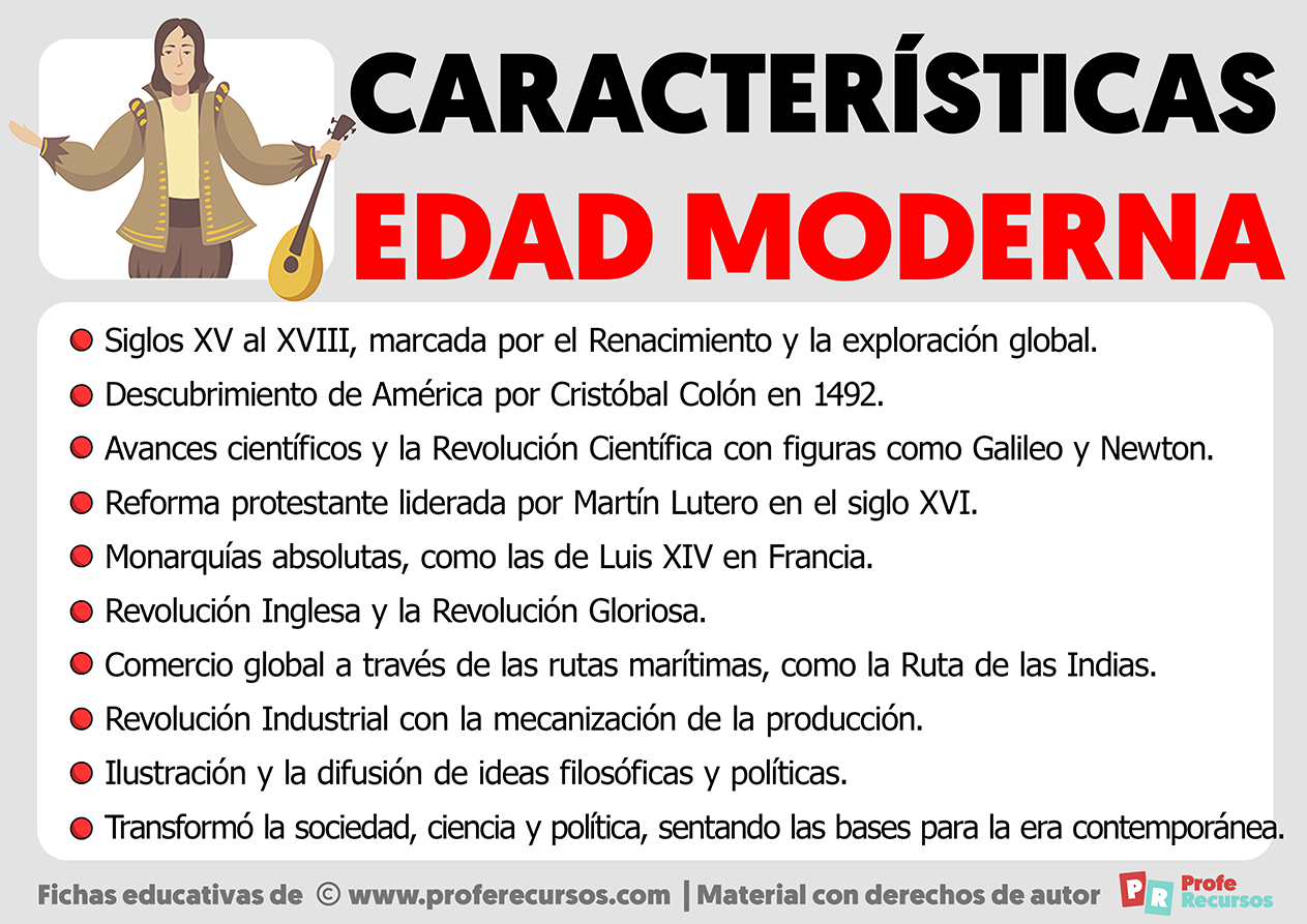 Caracteristicas de la edad moderna