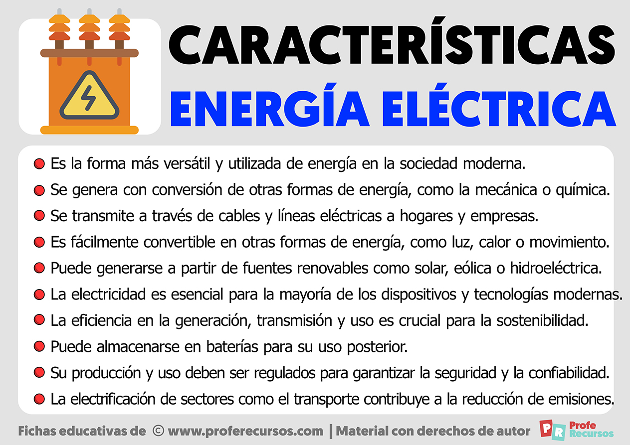 Caracteristicas de la energia electrica