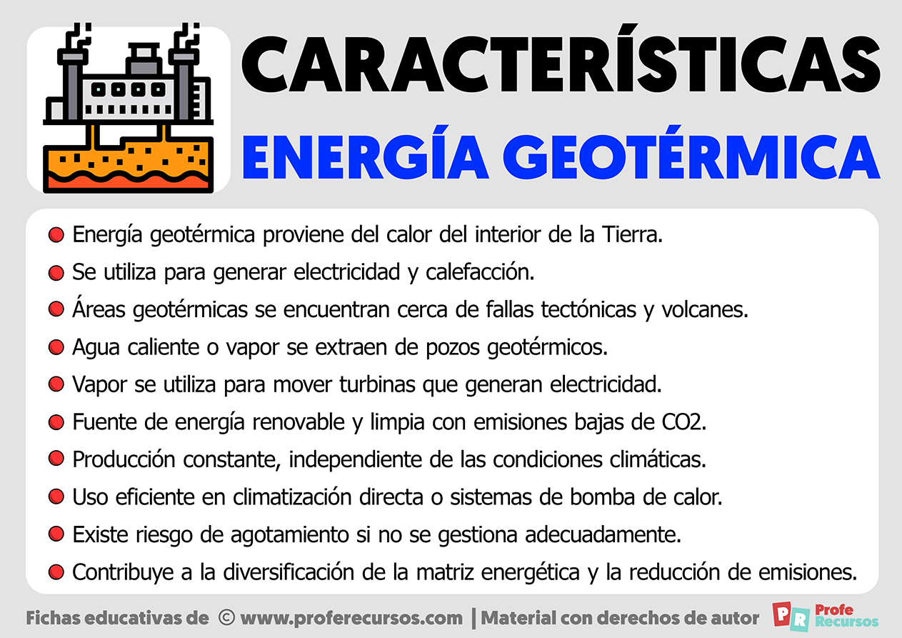 Caracteristicas de la energia geotermica