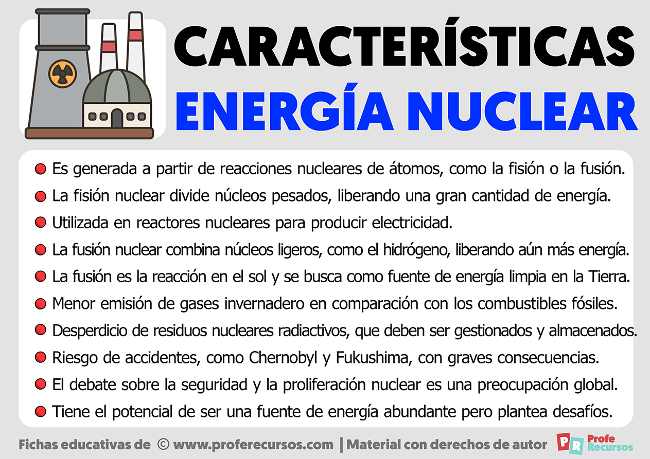 Caracteristicas de la energia nuclear