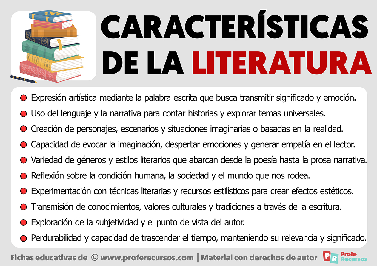 Caracteristicas de la literatura