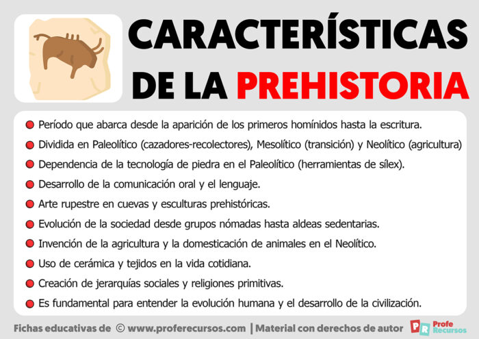 Cuáles Son Las Características De La Prehistoria
