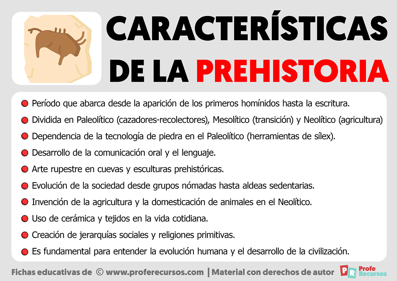 Caracteristicas de la prehistoria