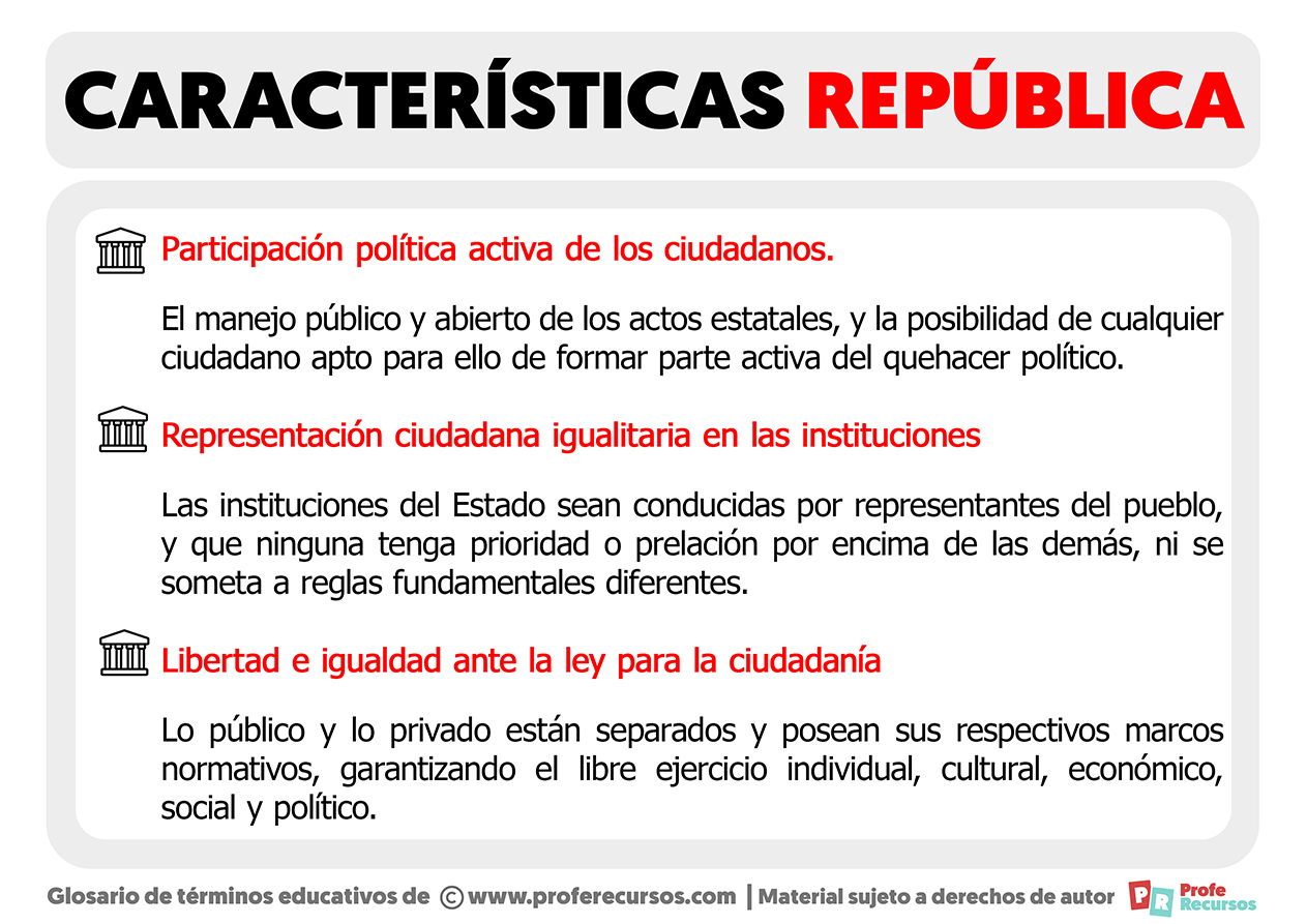 Caracteristicas de la republica