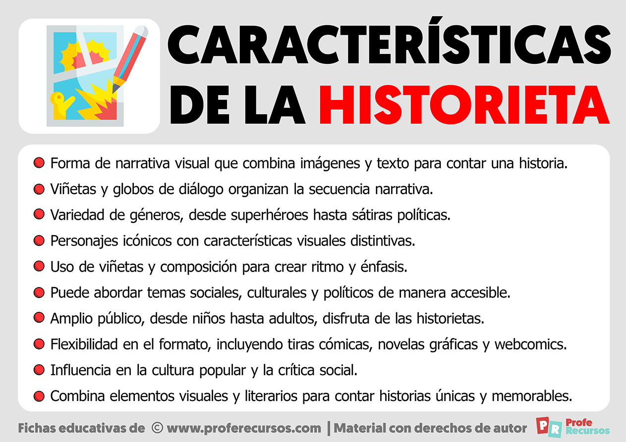 Caracteristicas de la historieta